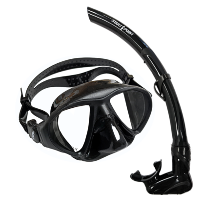 Black Aspetto Diving mask and purge valve snorkel