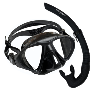 Black Aspetto Mask and silicone snorkel