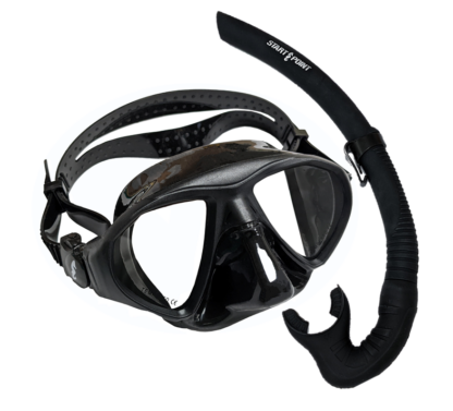 Black Aspetto Mask and silicone snorkel