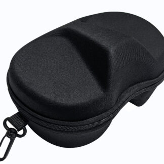 Black hard shell dive mask box with carabineer clip and zip closure