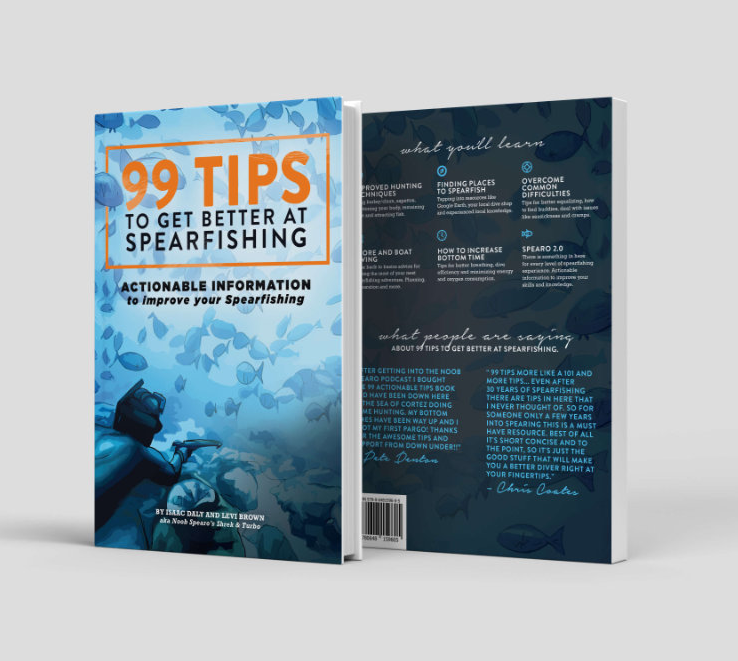 99 Tips To Get Better at Spearfishing Book front and back cover
